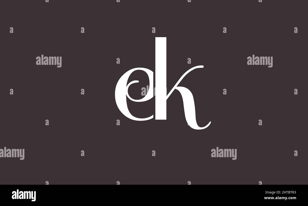 Alphabet letters Initials Monogram logo EK, KE, E and K Stock Vector