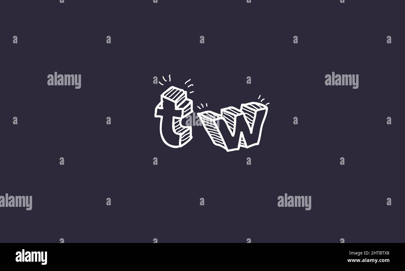 Alphabet letters Initials Monogram logo TW, WT, T and W Stock Vector