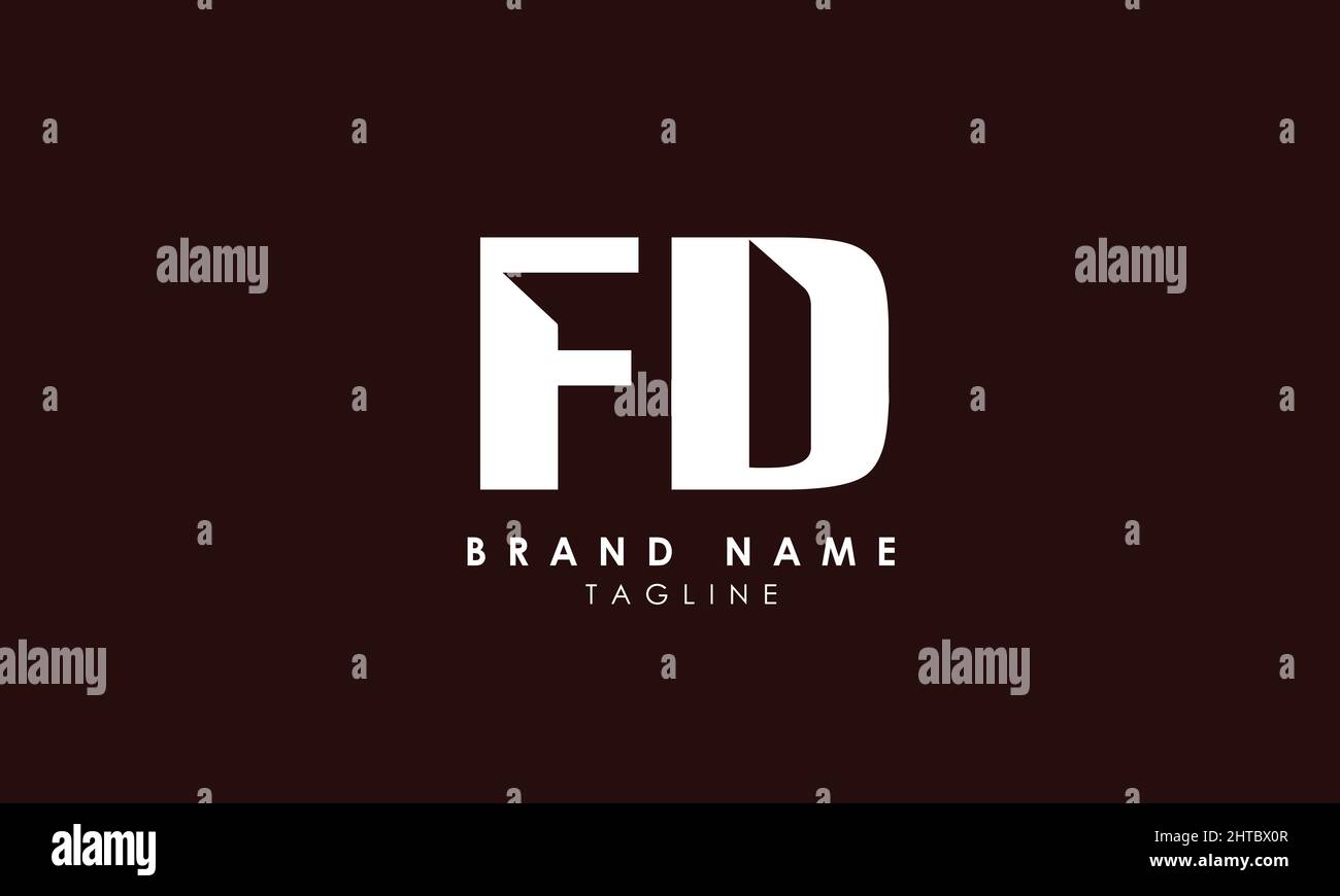 Alphabet letters Initials Monogram logo FD, DF, F and D Stock Vector