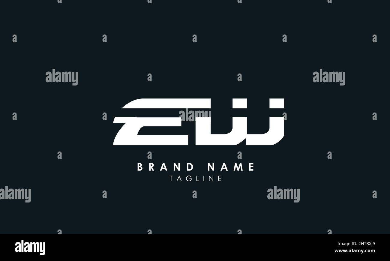 Alphabet letters Initials Monogram logo EW, WE, E and W Stock Vector