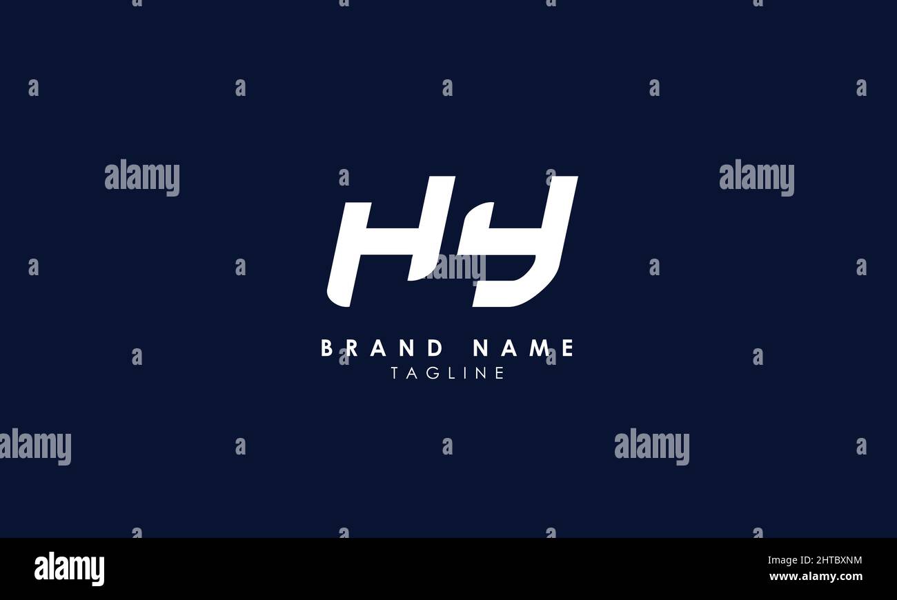 Alphabet letters Initials Monogram logo HY, YH, H and Y Stock Vector