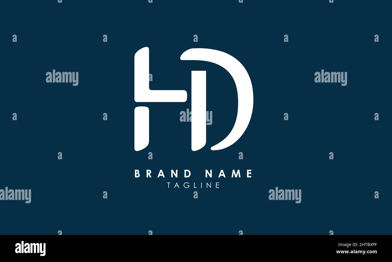 Alphabet letters Initials Monogram logo HD, DH, H and D Stock Vector