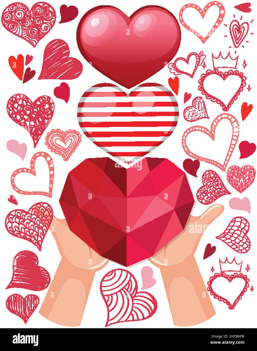 Valentine theme with many hearts illustration Stock Vector Image & Art ...
