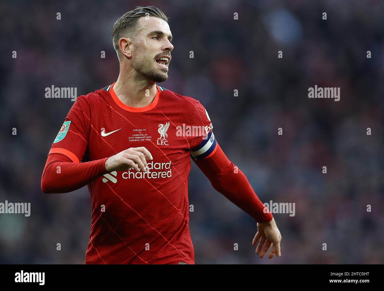 London, England, 27th February 2022. Jordan Henderson of Liverpool during the Carabao Cup match at Wembley Stadium, London. Picture credit should read: Paul Terry / Sportimage Credit: Sportimage/Alamy Live News Stock Photo