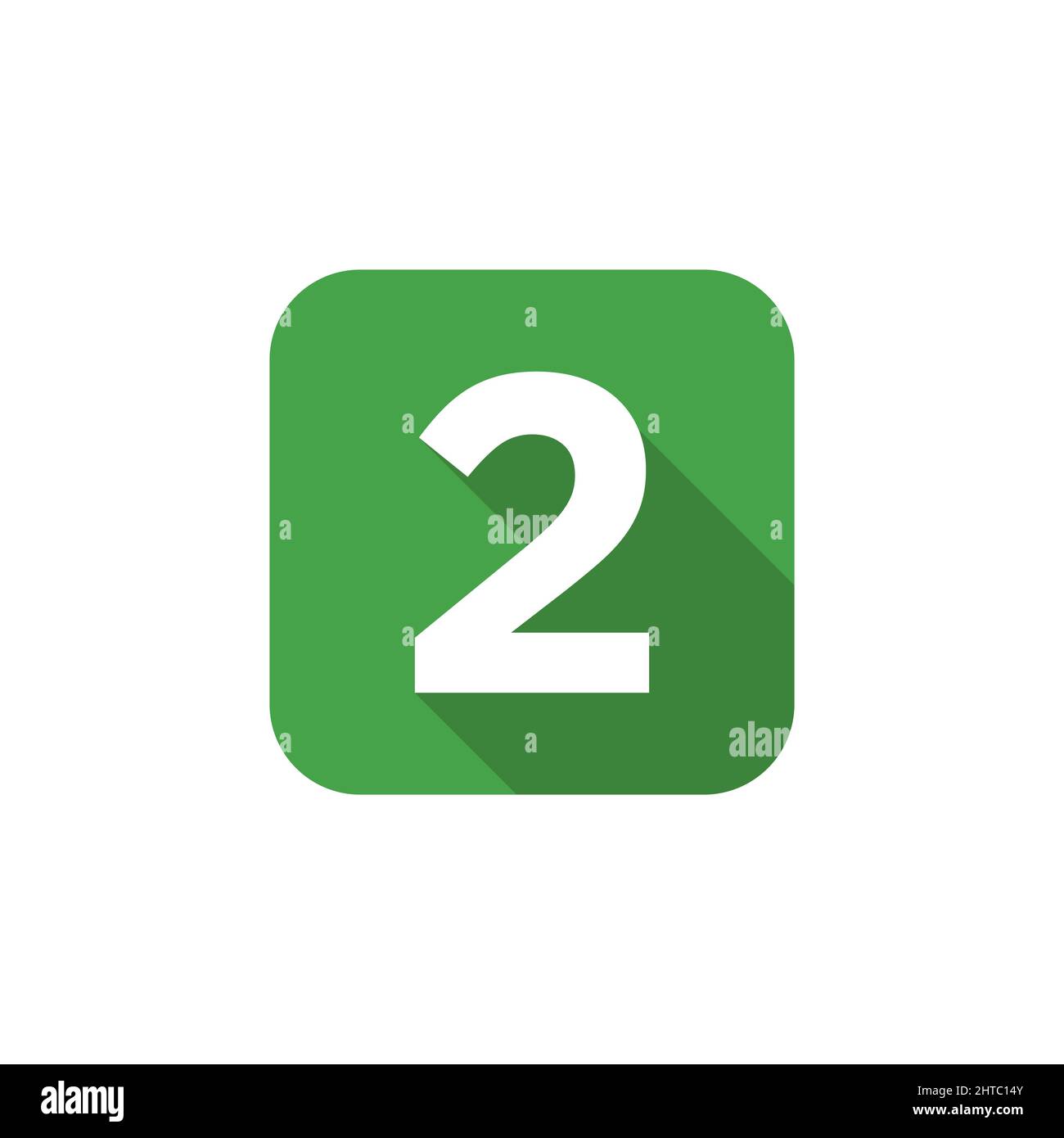 Alphabet, Text Symbol Flat Icon 2 Letter With Long Shadow Sign Template ...