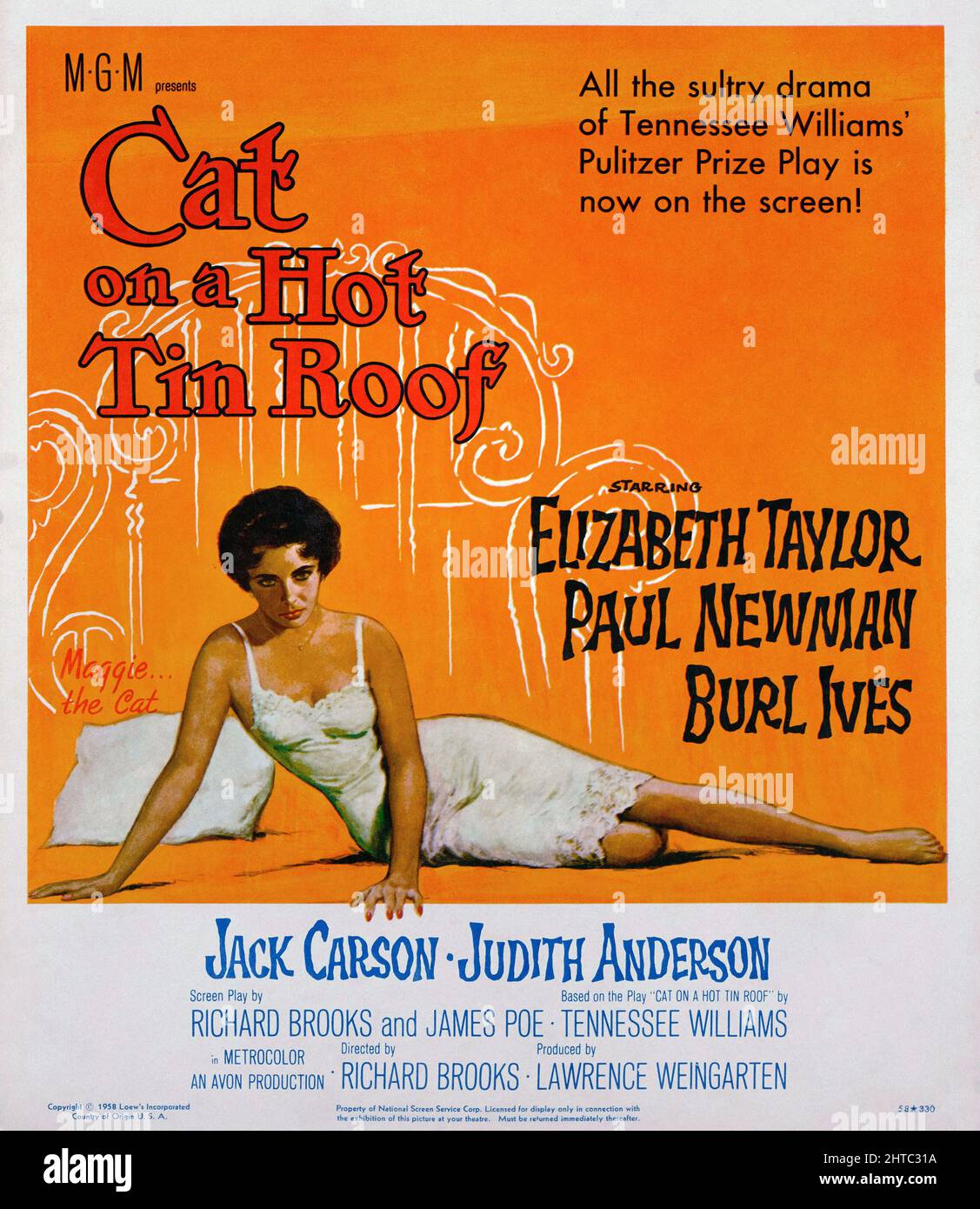 ELIZABETH TAYLOR In CAT ON A HOT TIN ROOF 1958 Directed By RICHARD 