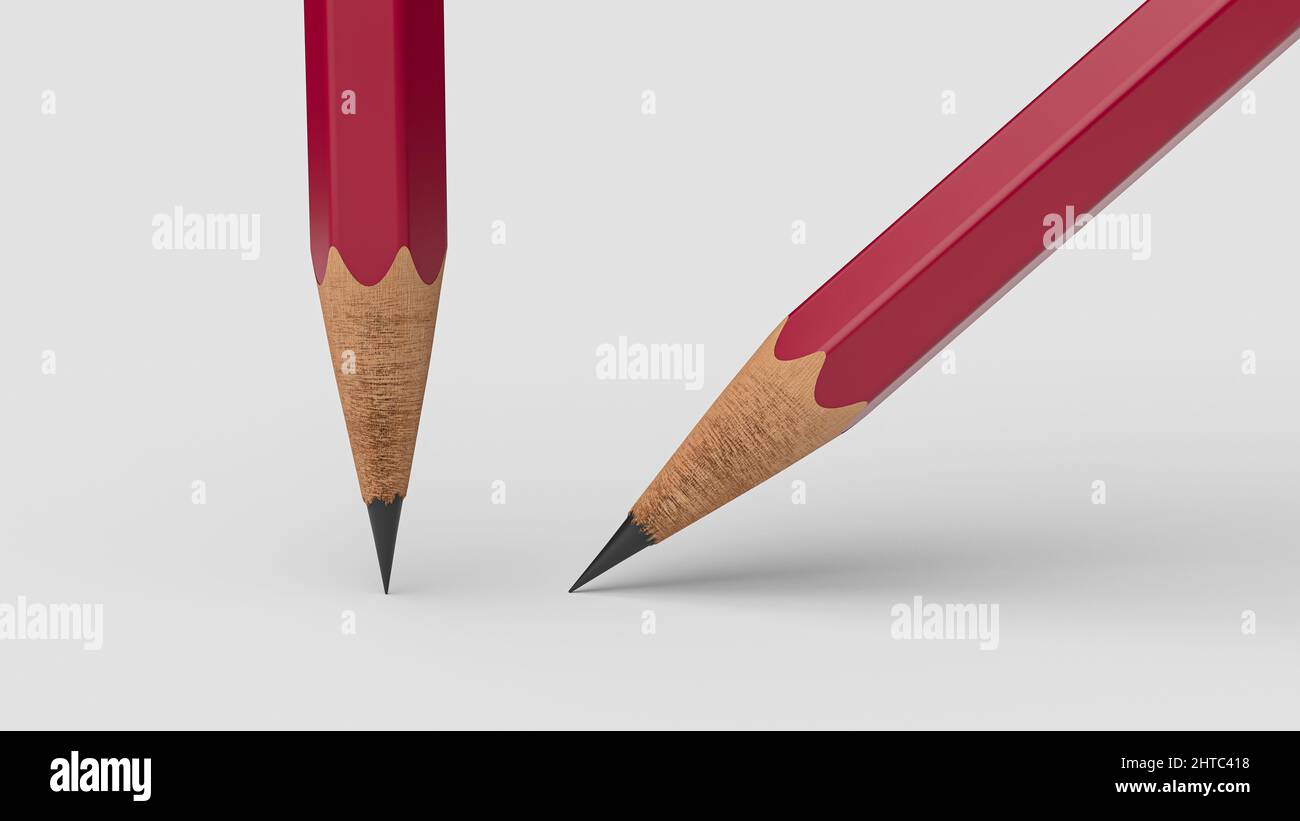 3D render of graphite pencils on a white background Stock Photo - Alamy