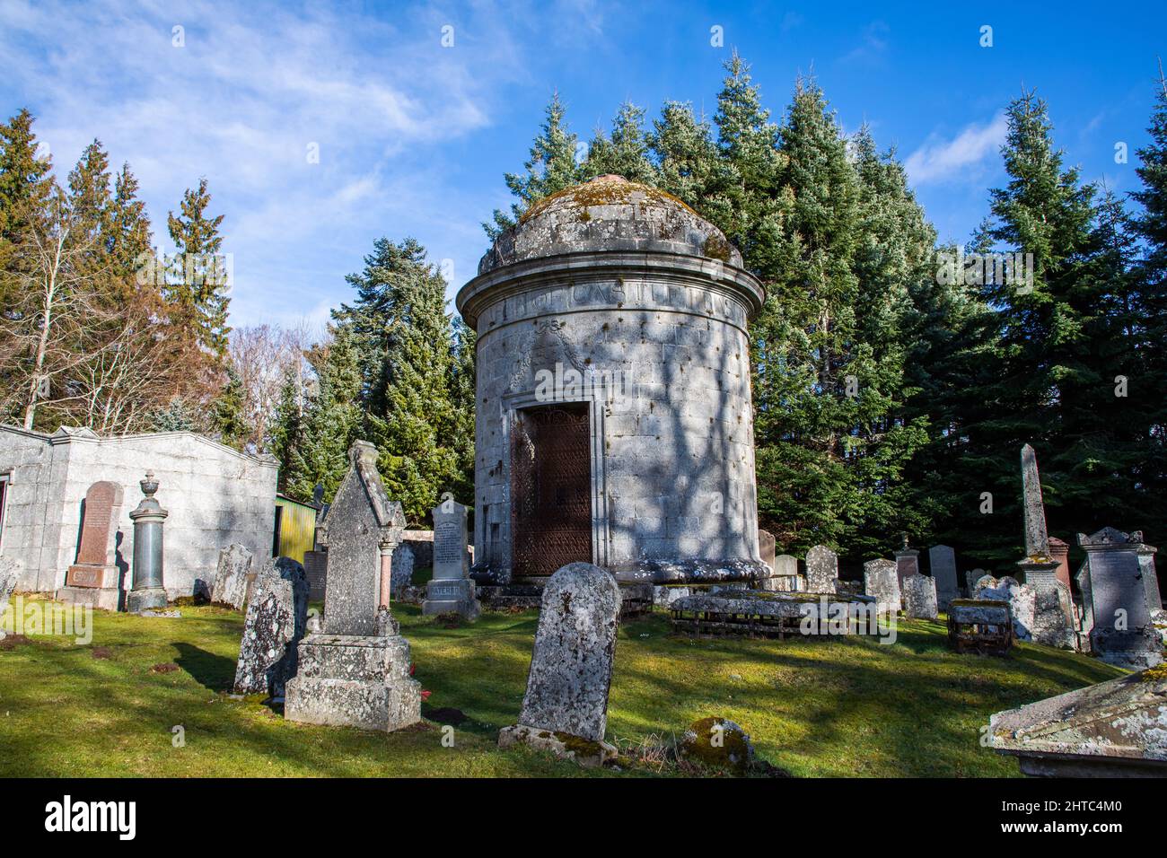The Fraser Mausoleum in Cluny Old Kirkyard near Monymusk, in Aberdeenshire, Scotland Stock Photo
