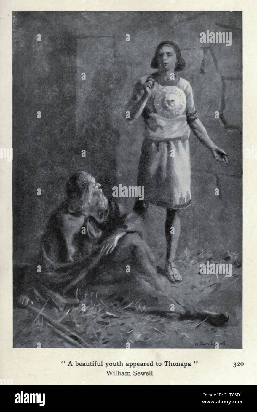 A beautiful youth appeared to Thonapa by William Sewll from the book ' Myths and Legends Mexico and Peru ' by Lewis Spence, Publisher Boston : David D. Nickerson 1913 Stock Photo