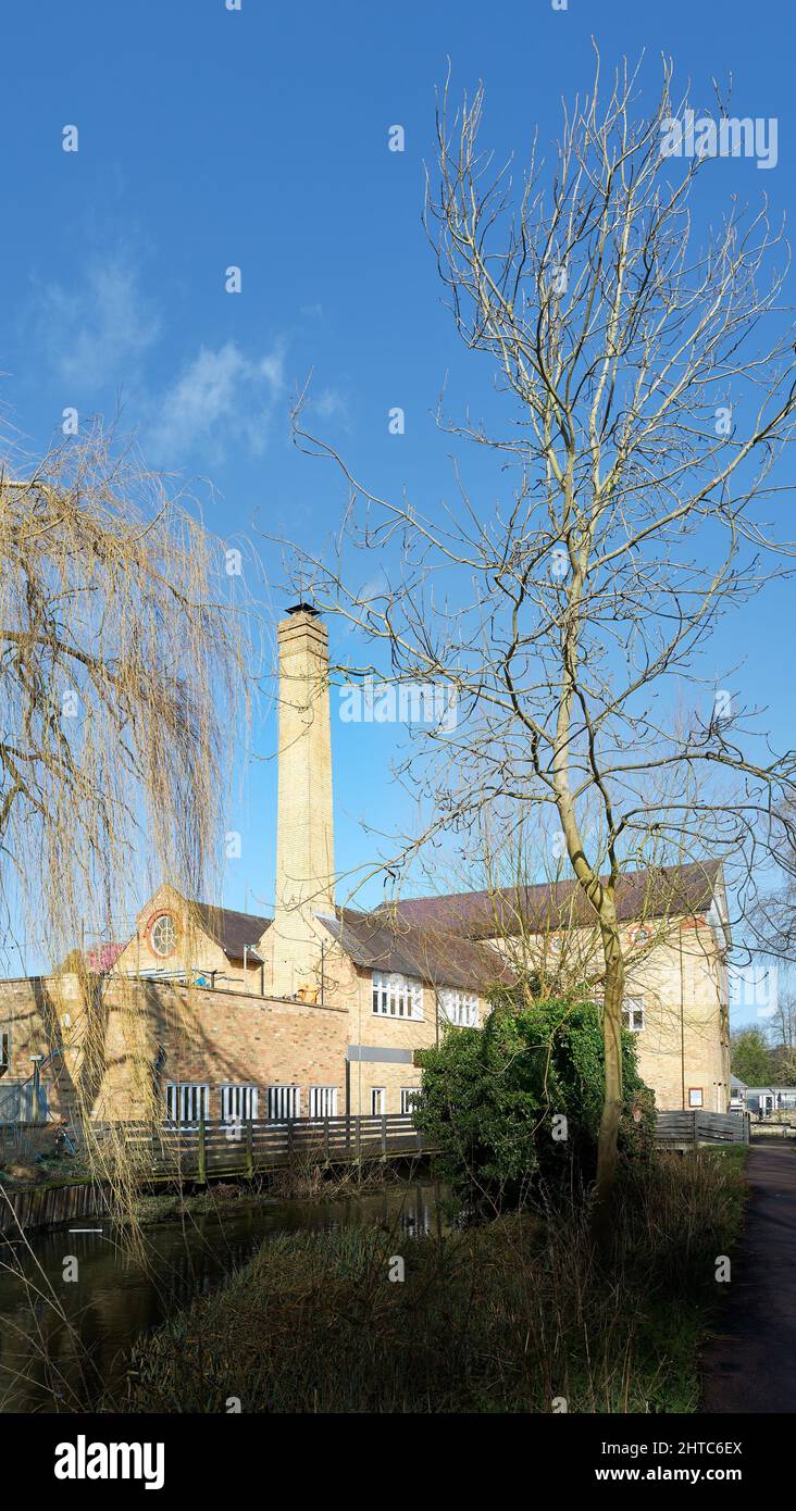 The Millworks, former mill, now converted to a restaurant by the river Cam, Cambridge, England. Stock Photo
