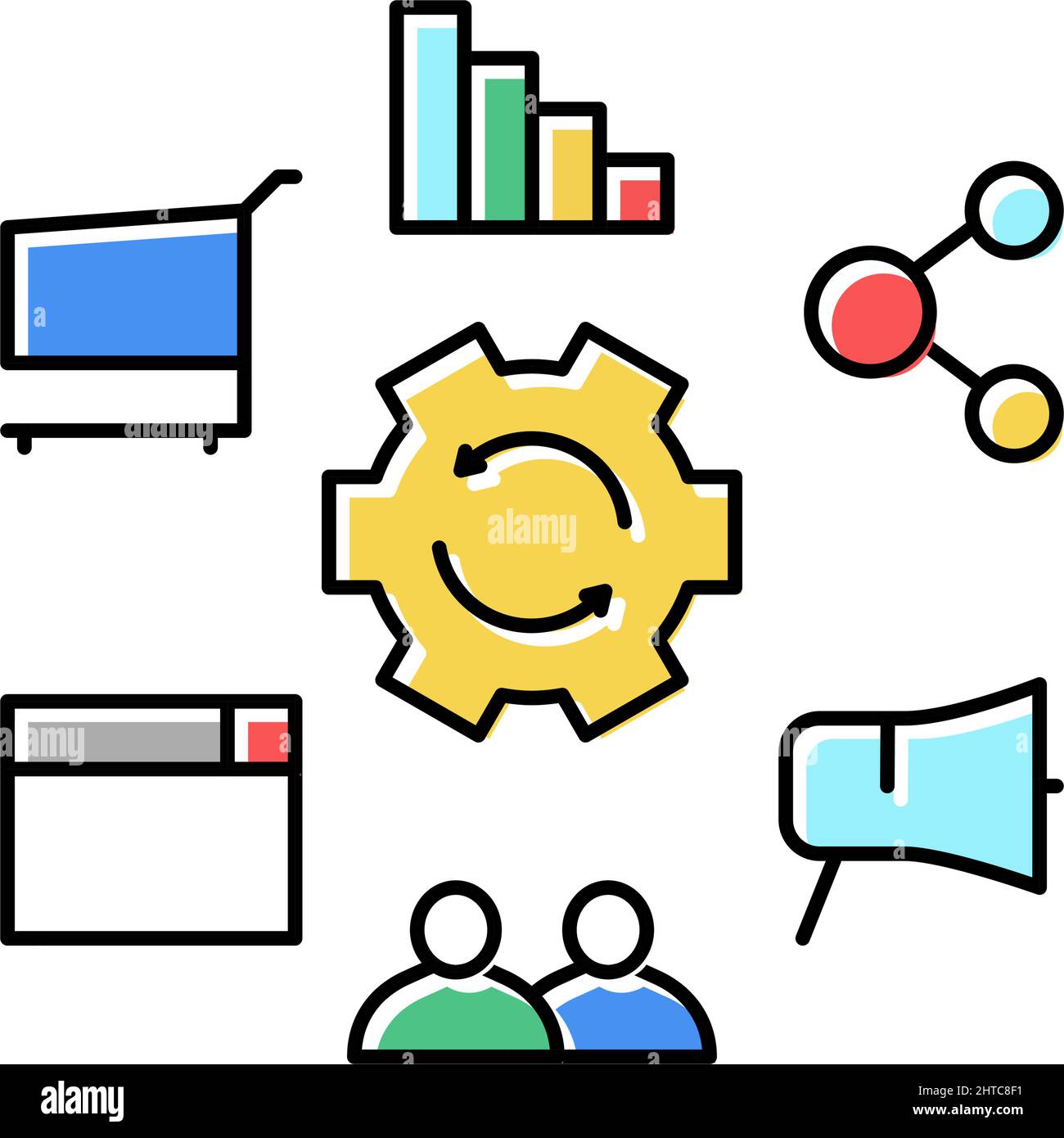 marketing model color icon vector illustration Stock Vector Image & Art