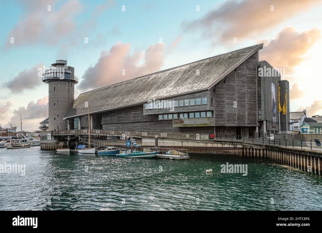 National Maritime Museum at the harbor of Falmouth, Cornwall, England, UK Stock Photo