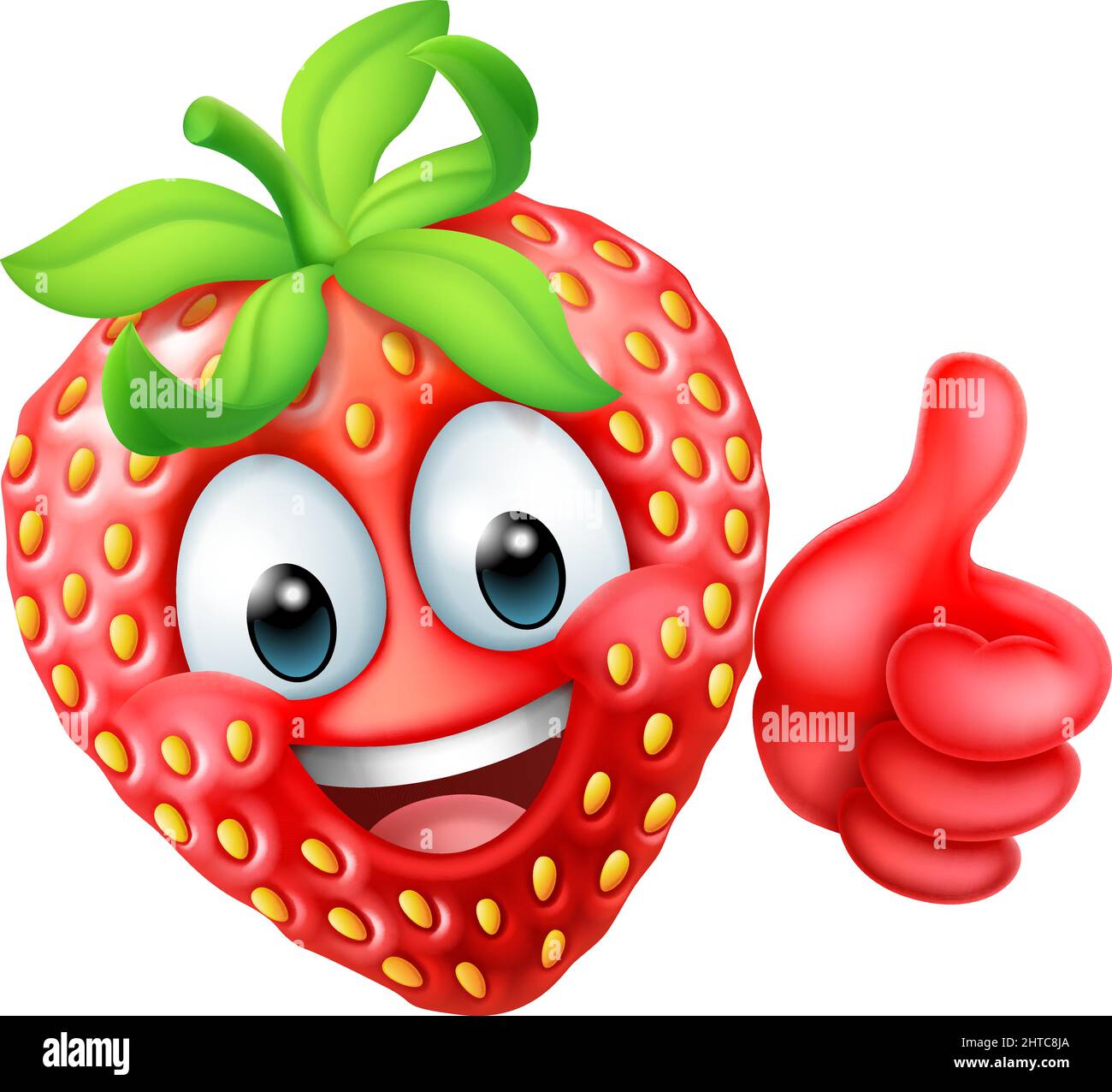 Strawberry Cartoon Emoticon Emoji Mascot Icon Stock Vector
