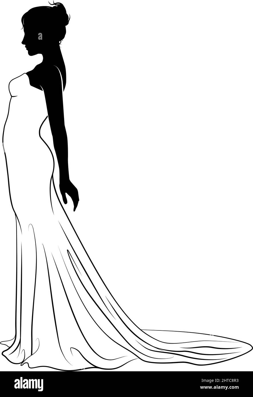 women in dress silhouette clip art