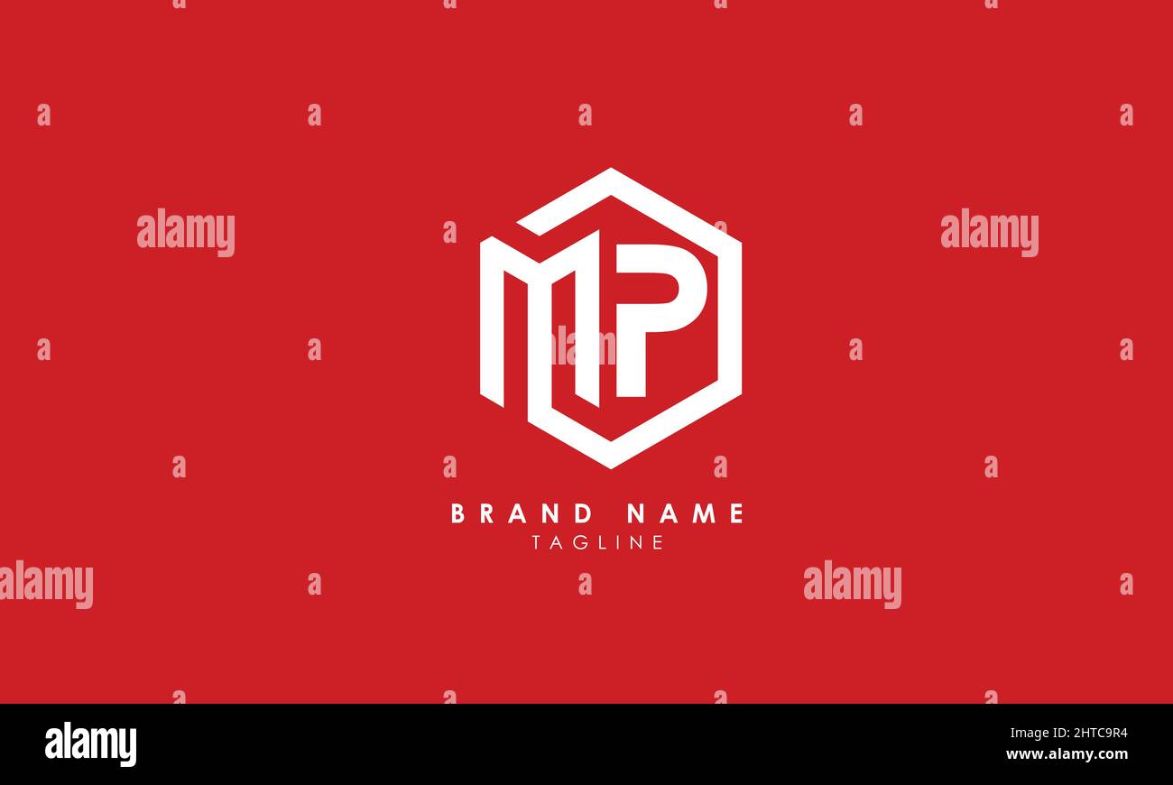 Alphabet letters Initials Monogram logo MP, PM, M and P Stock Vector