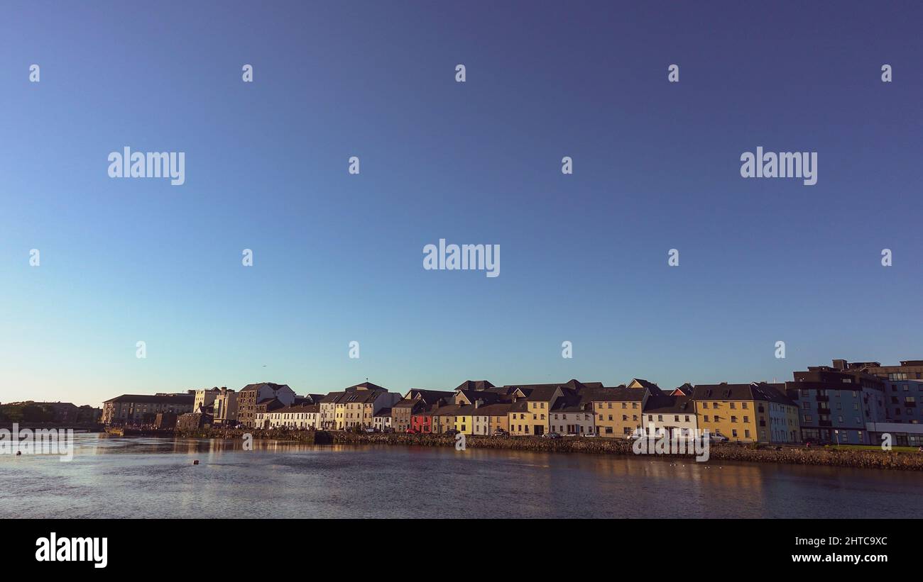 Housing along the long Walk and the Spanish Arch in Galway Ireland as