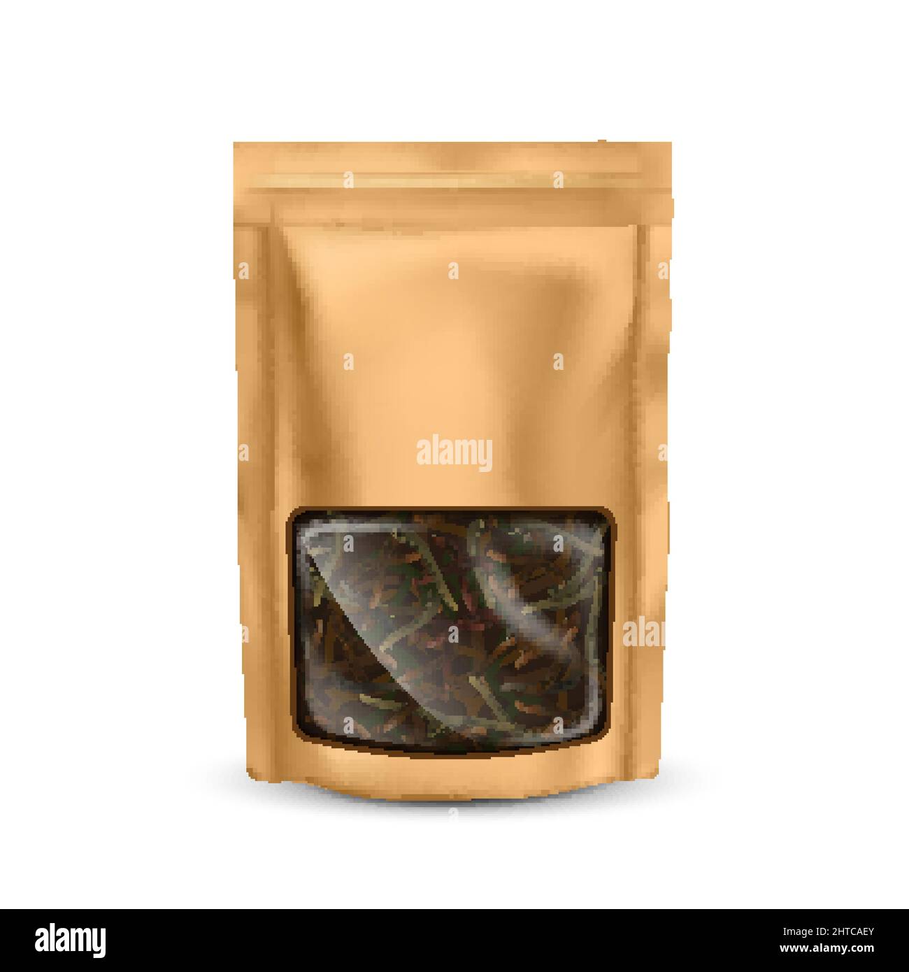 Tea bag zip mockup vector Stock Vector
