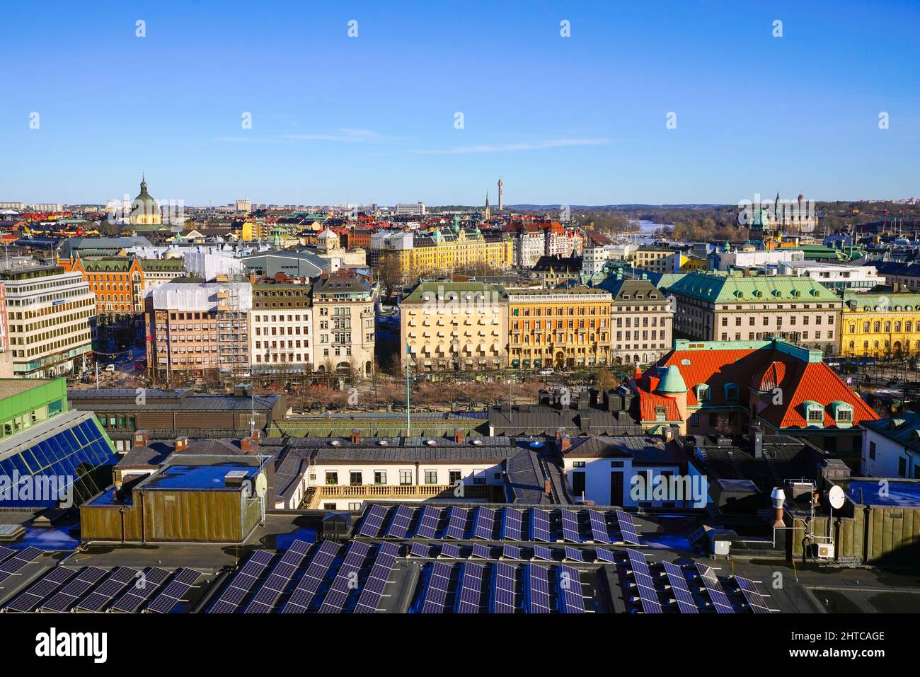Wonderful view of Stockholm skyline. Sweden. Stockholm is the capital city, cultural,  political, and economic center of Sweden. Stock Photo