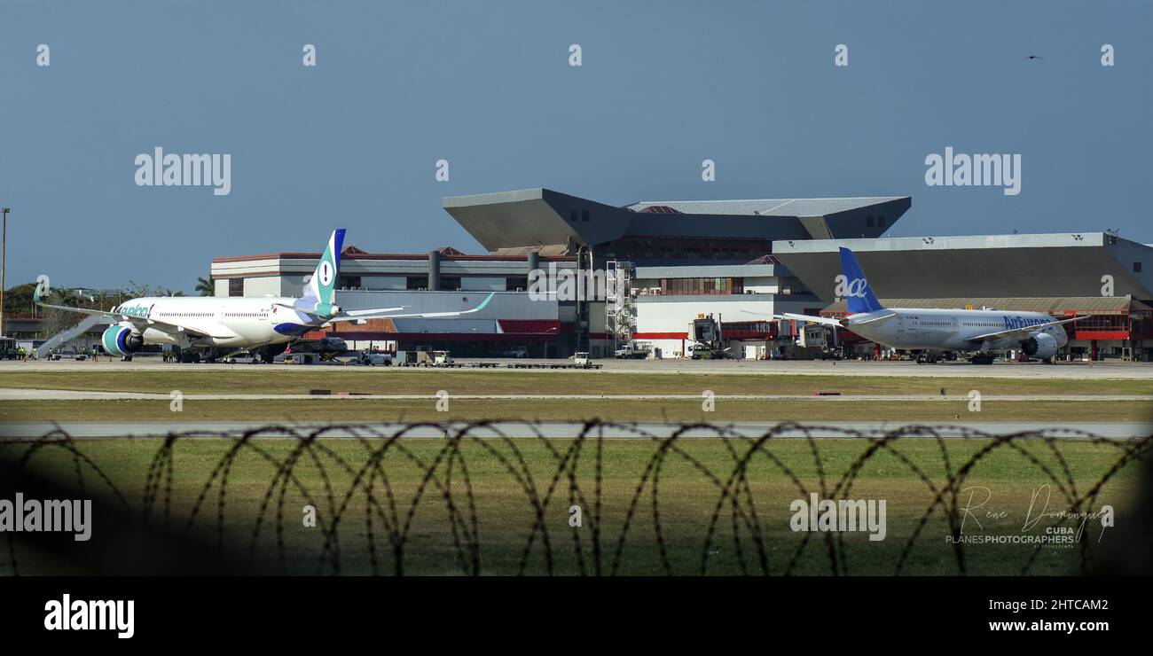 Spain Planes in the Terminal 3 of International Airport Jose Marti