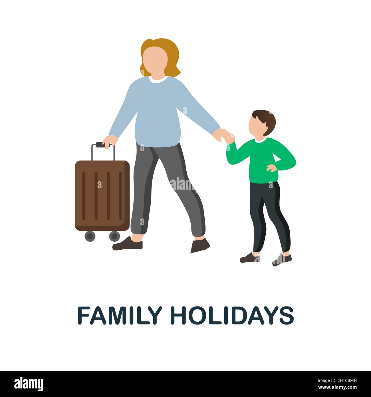 Family Holidays flat icon. Colored element sign from family collection ...