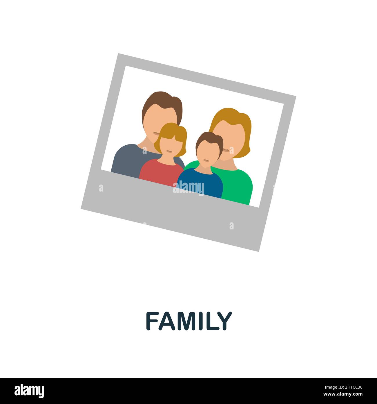 Family flat icon. Colored element sign from family collection. Flat ...