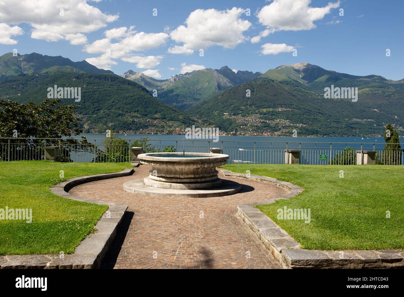 Europe, Italy, Lombardy, Colico, Medieval Cistercian Abbey of Piona (Abbey Priory of Piona) on the Lecco branch of Lake Como. Stock Photo