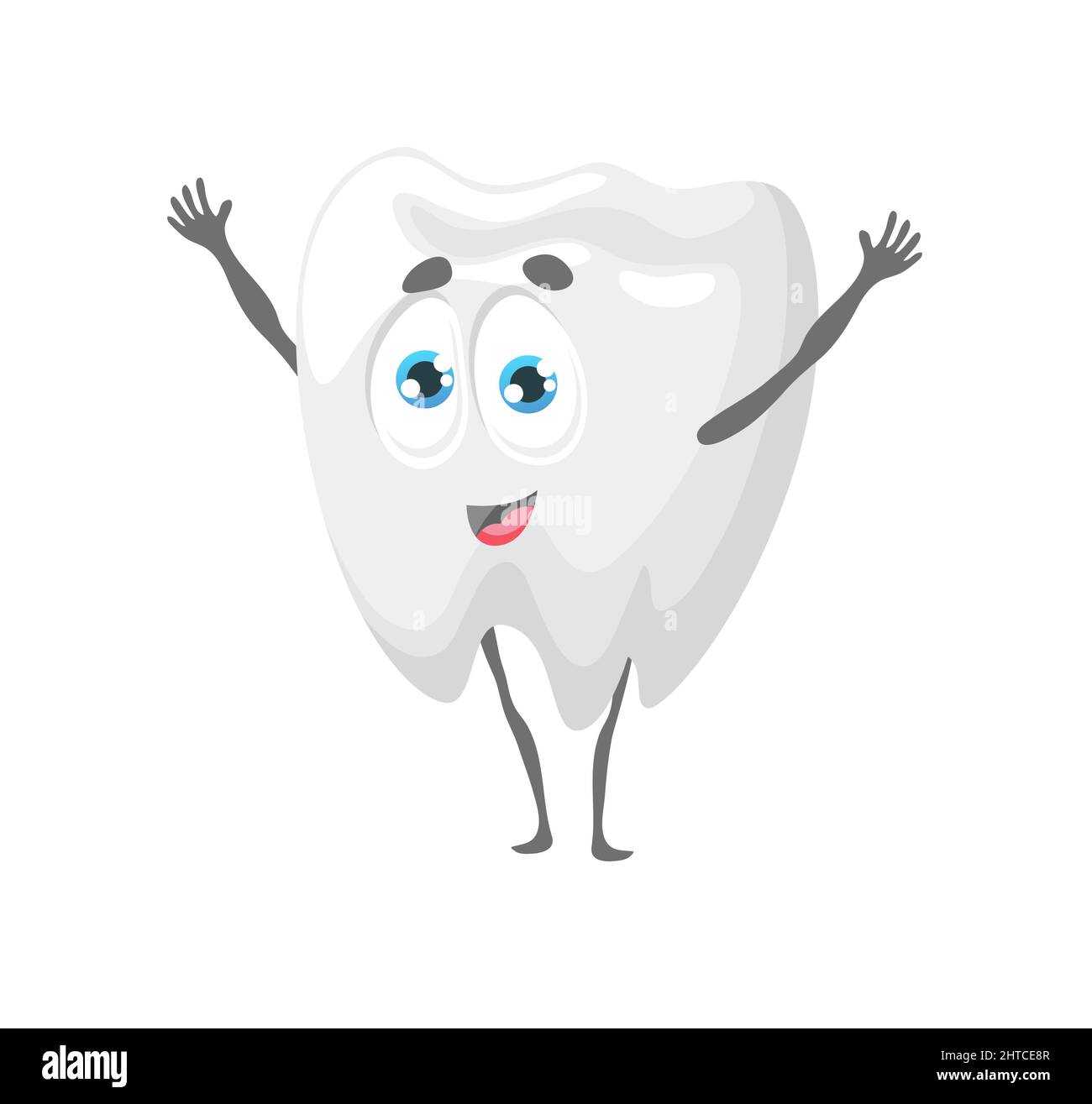 Human funny cartoon tooth character. Comical white teeth personage happy  smiling and waving hands. Funny and cheerful healthy molar tooth, oral  health isolated vector character Stock Vector Image & Art - Alamy