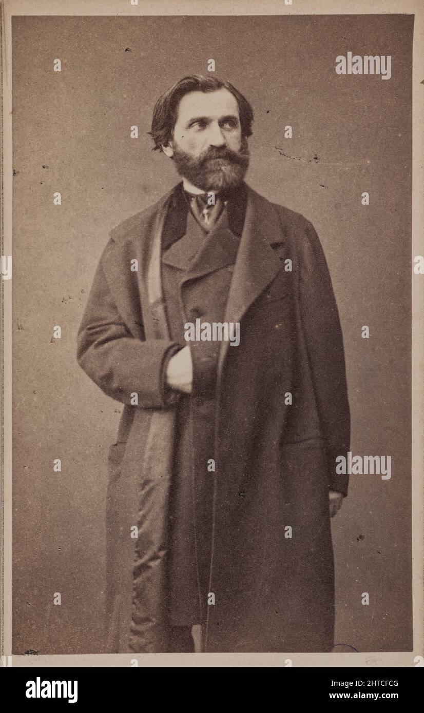 Portrait of the Composer Giuseppe Verdi (1813-1901). Private Collection. Stock Photo