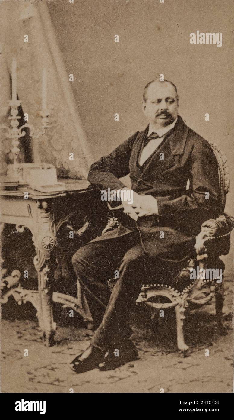 Portrait of Count Anatole Nikolaievich Demidov, 1st Prince of San Donato (1812-1870), c. 1870. Private Collection. Stock Photo