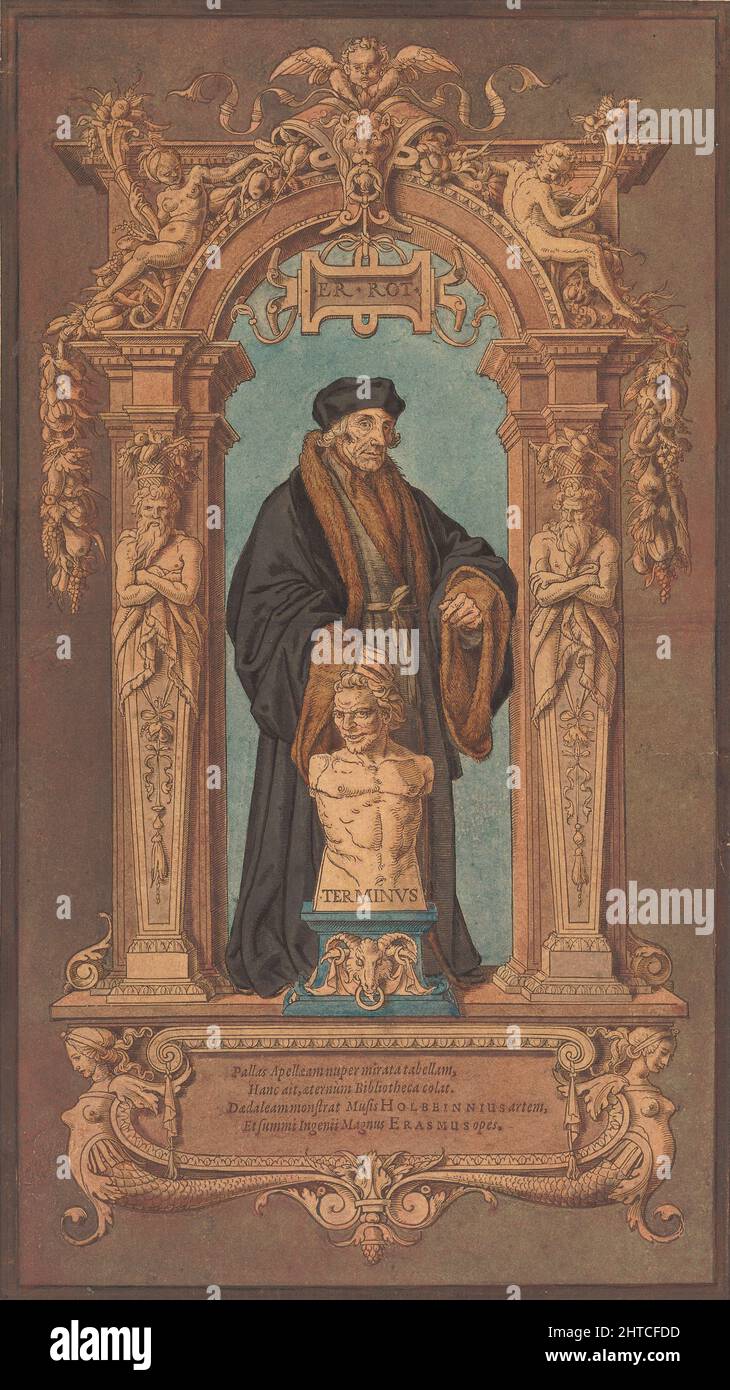 Portrait of Erasmus of Rotterdam (1467-1536) in his Cell, ca 1538. Private Collection. Stock Photo