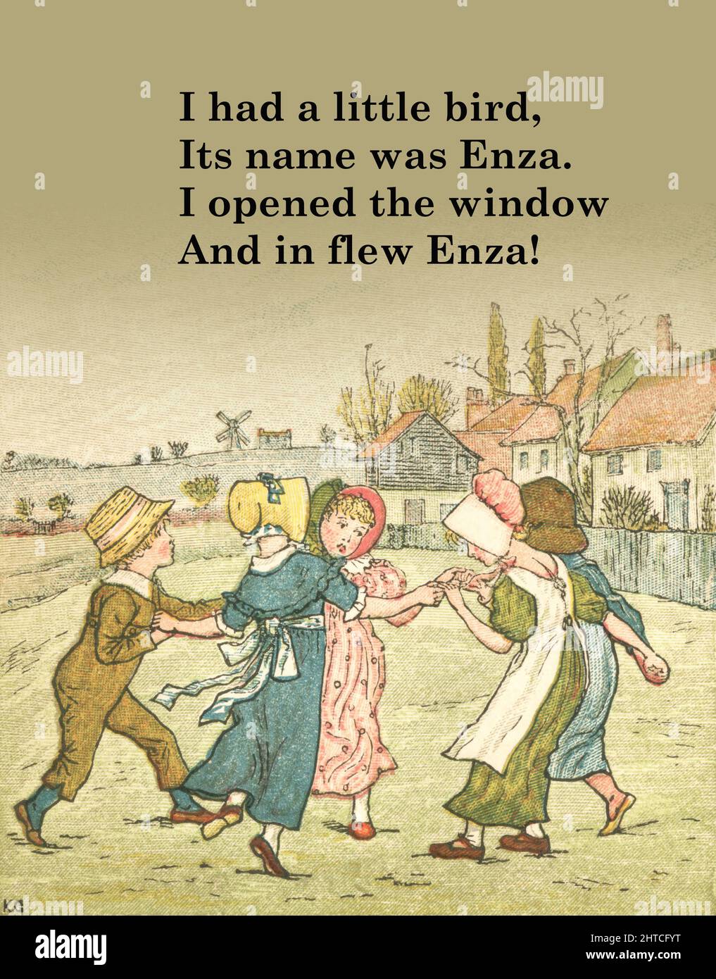 And in flew Enza! Popular children's street rhyme, 19181919. Private Collection Stock Photo Alamy