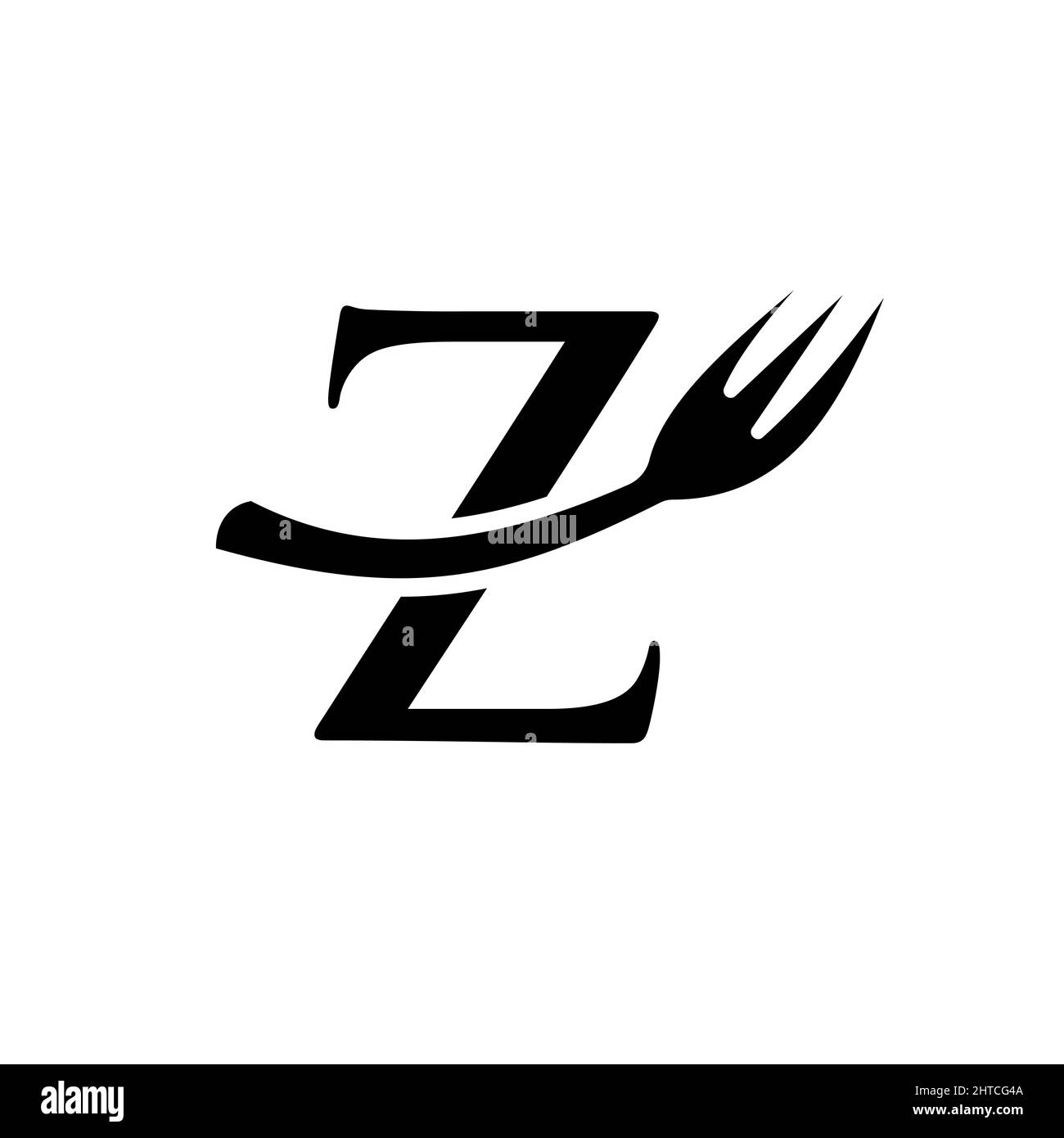 Restaurant Logo Template On Letter Z. Letter Z Restaurant Logo Sign Design Stock Vector