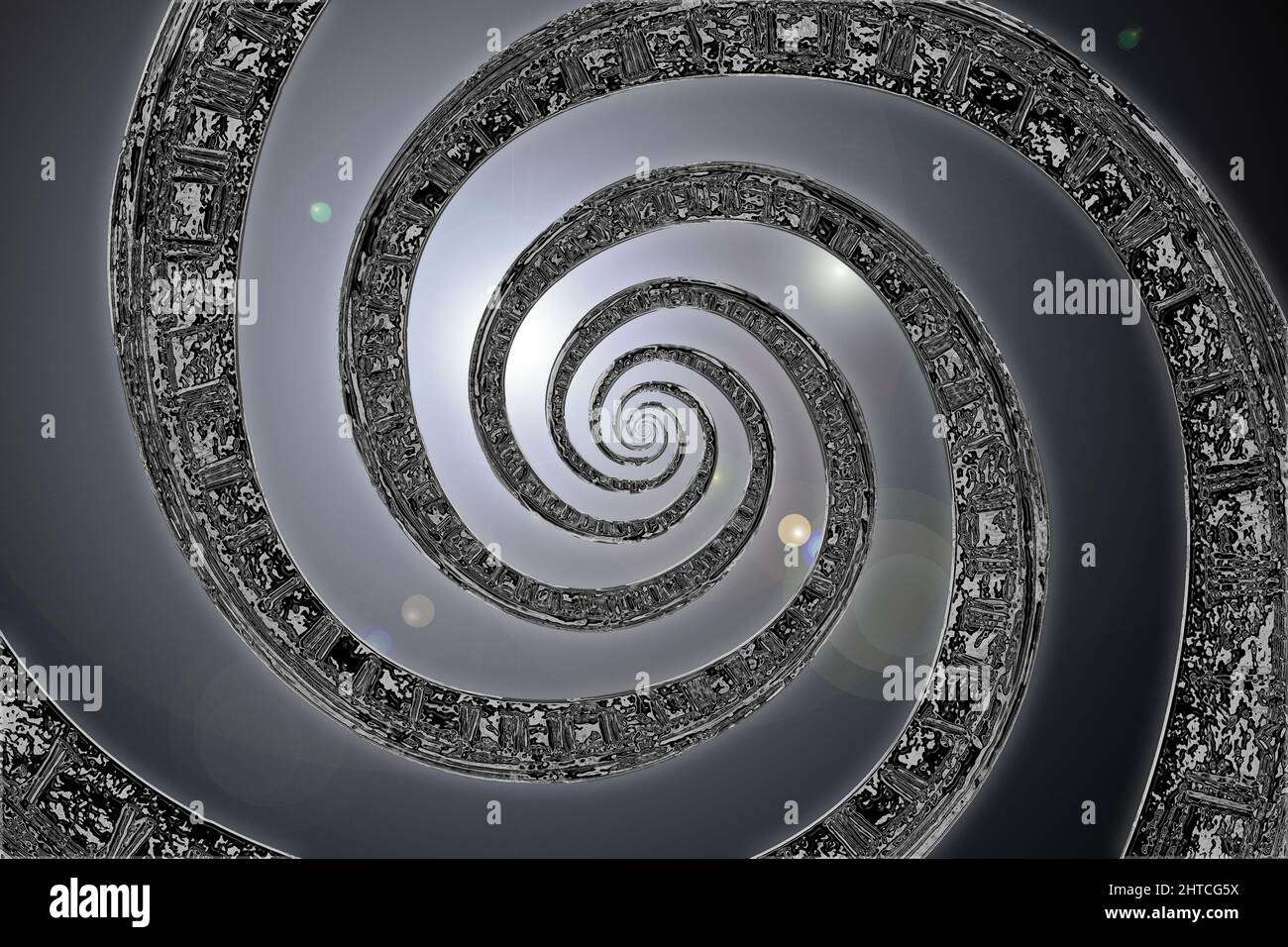 Grunge stone spiral swirling in outer space. Beautiful texture for wallpaper or background Stock Photo