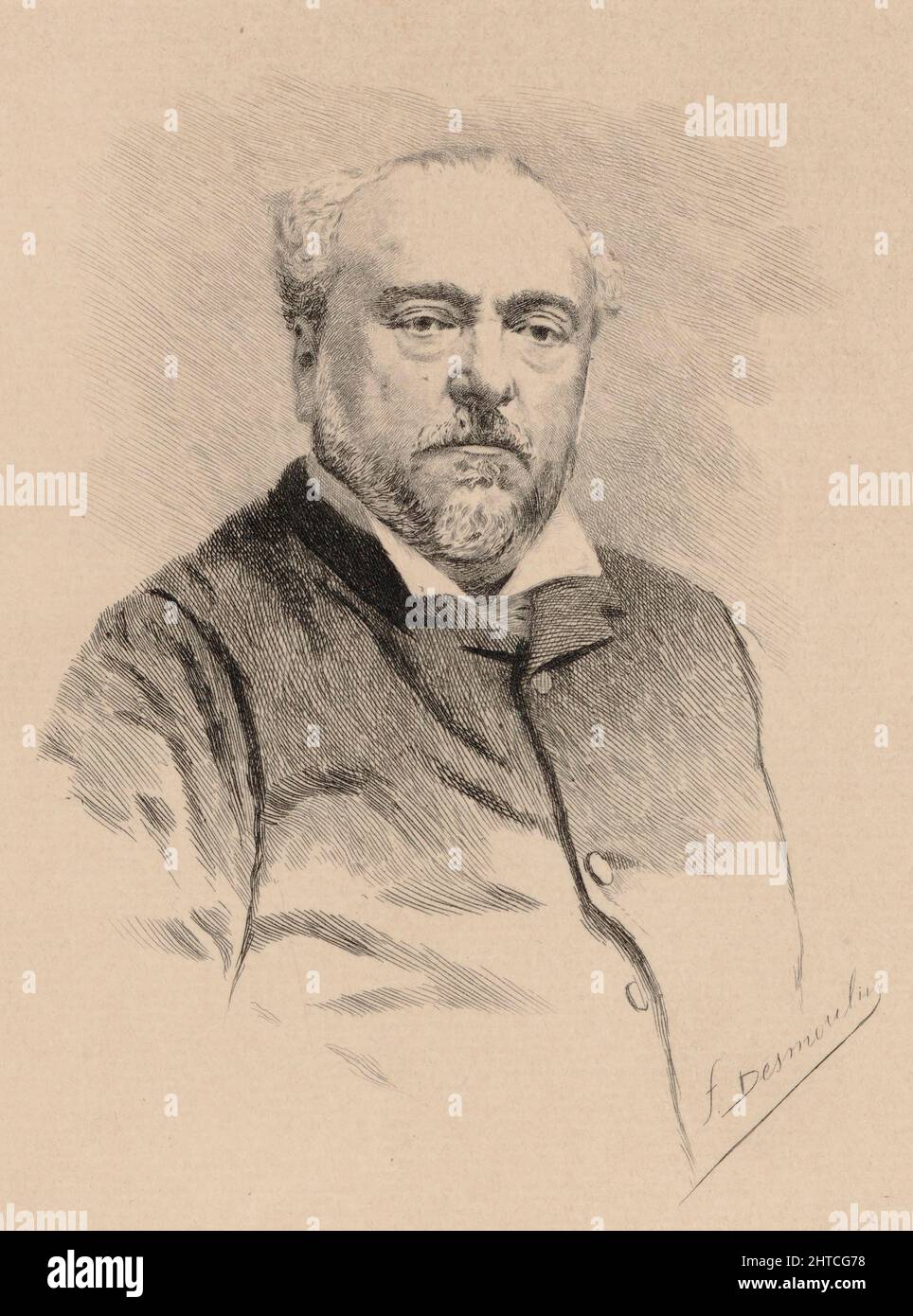 Portrait of the pianist and composer Emmanuel Chabrier (1841-1894), 1890. Private Collection. Stock Photo