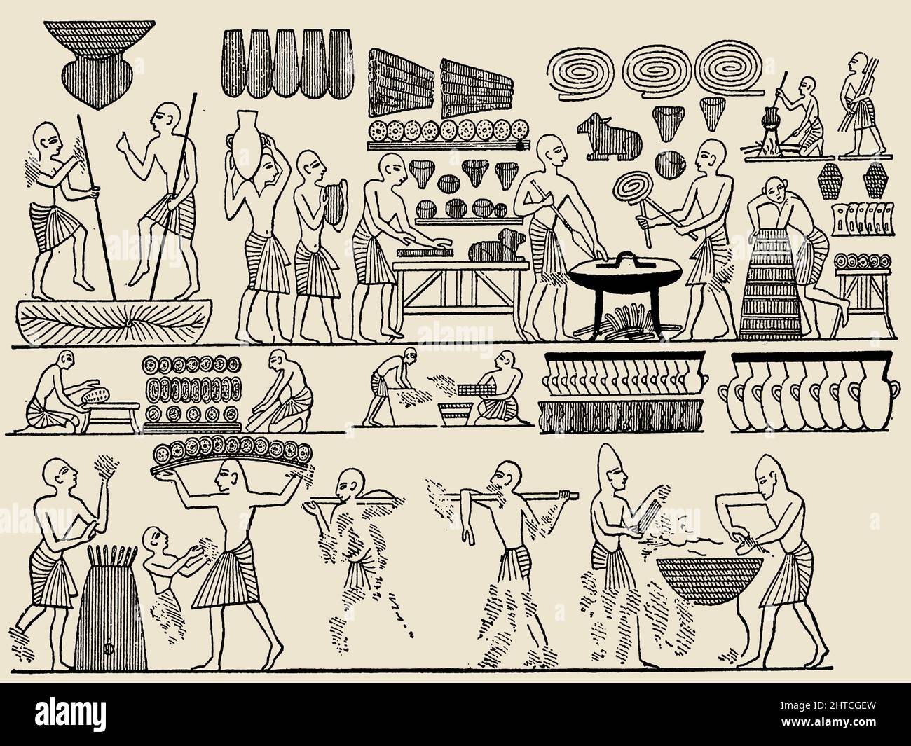 Bread making. From the tomb of Pharaoh Ramesses III in the Valley of