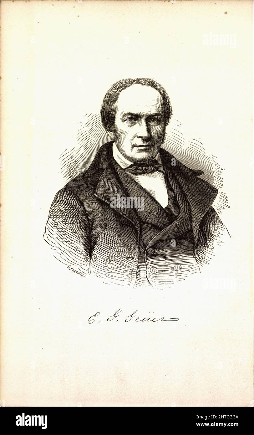 Portrait of the writer, poet and composer Erik Gustaf Geijer (1783-1847 ...