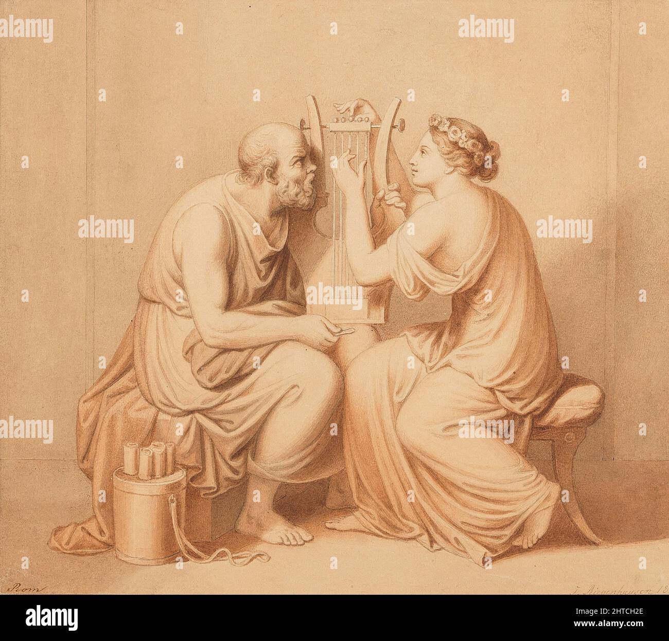 Socrates learning the lyra, 1851. Private Collection. Stock Photo