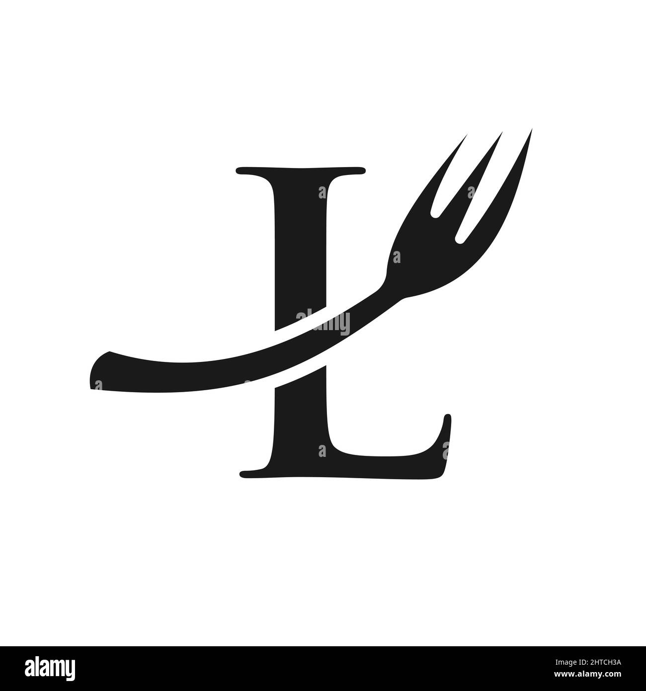 Restaurant Logo Template On Letter L. Letter L Restaurant Logo Sign Design Stock Vector