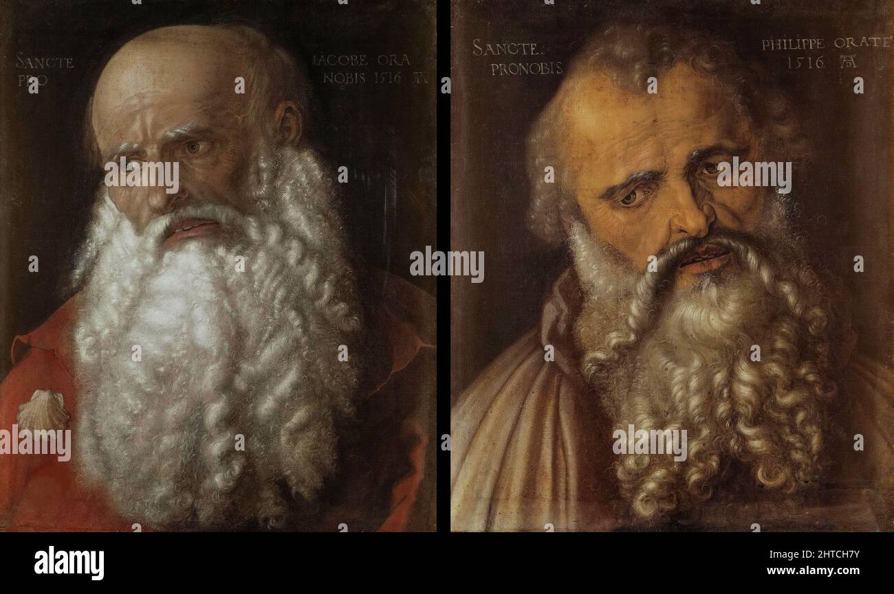 Saint James the Great. Philip the Apostle, 1516. Found in the Collection of the Gallerie degli Uffizi, Florence. Stock Photo
