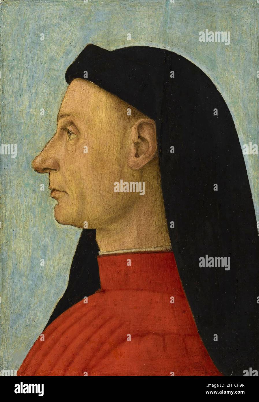 Portrait of a Man, c. 1495. Found in the Collection of the Accademia Carrara, Bergamo. Stock Photo