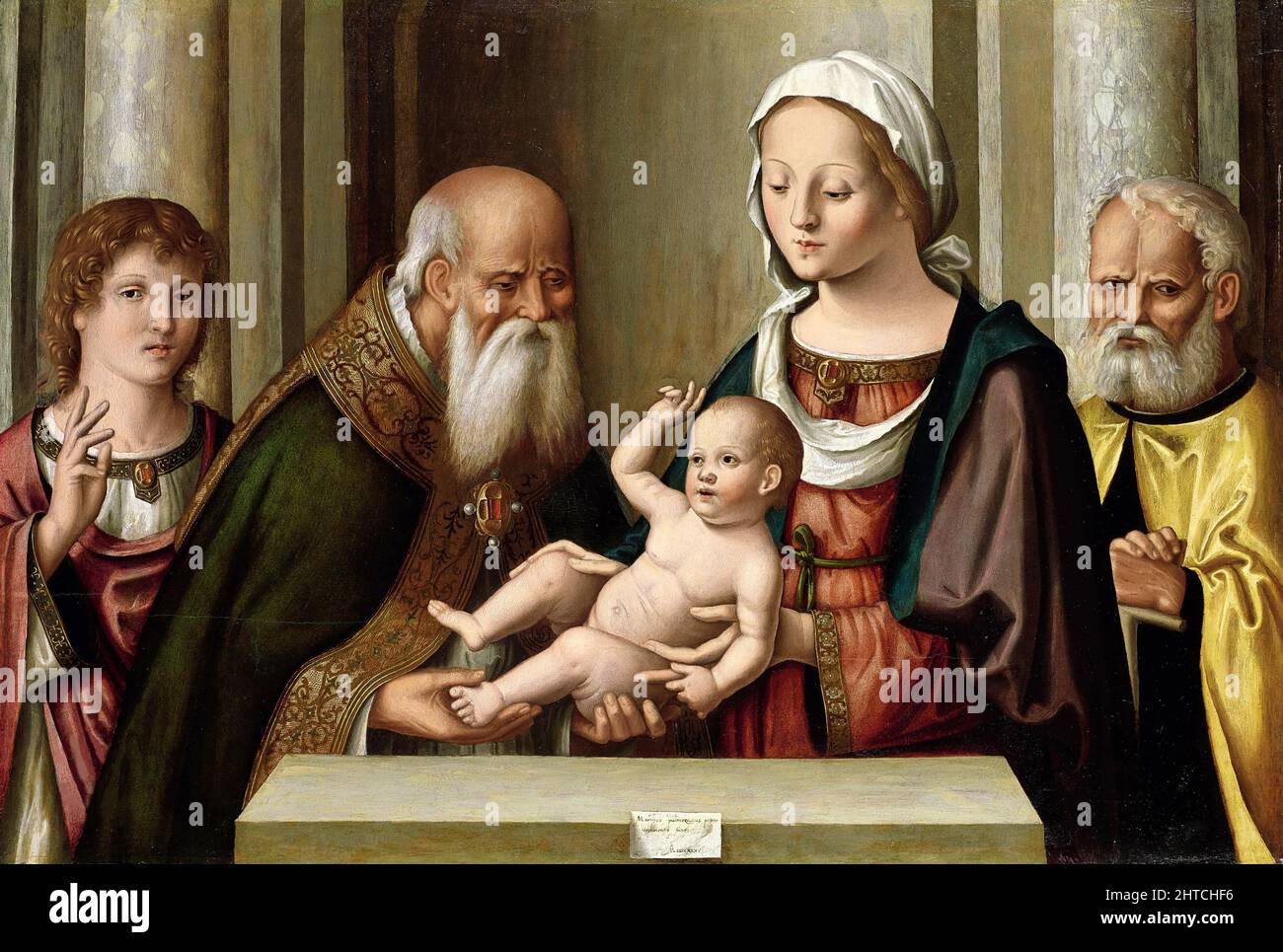 Die Beschneidung Christi, 1536. Found in the Collection of the Accademia Carrara, Bergamo. Stock Photo