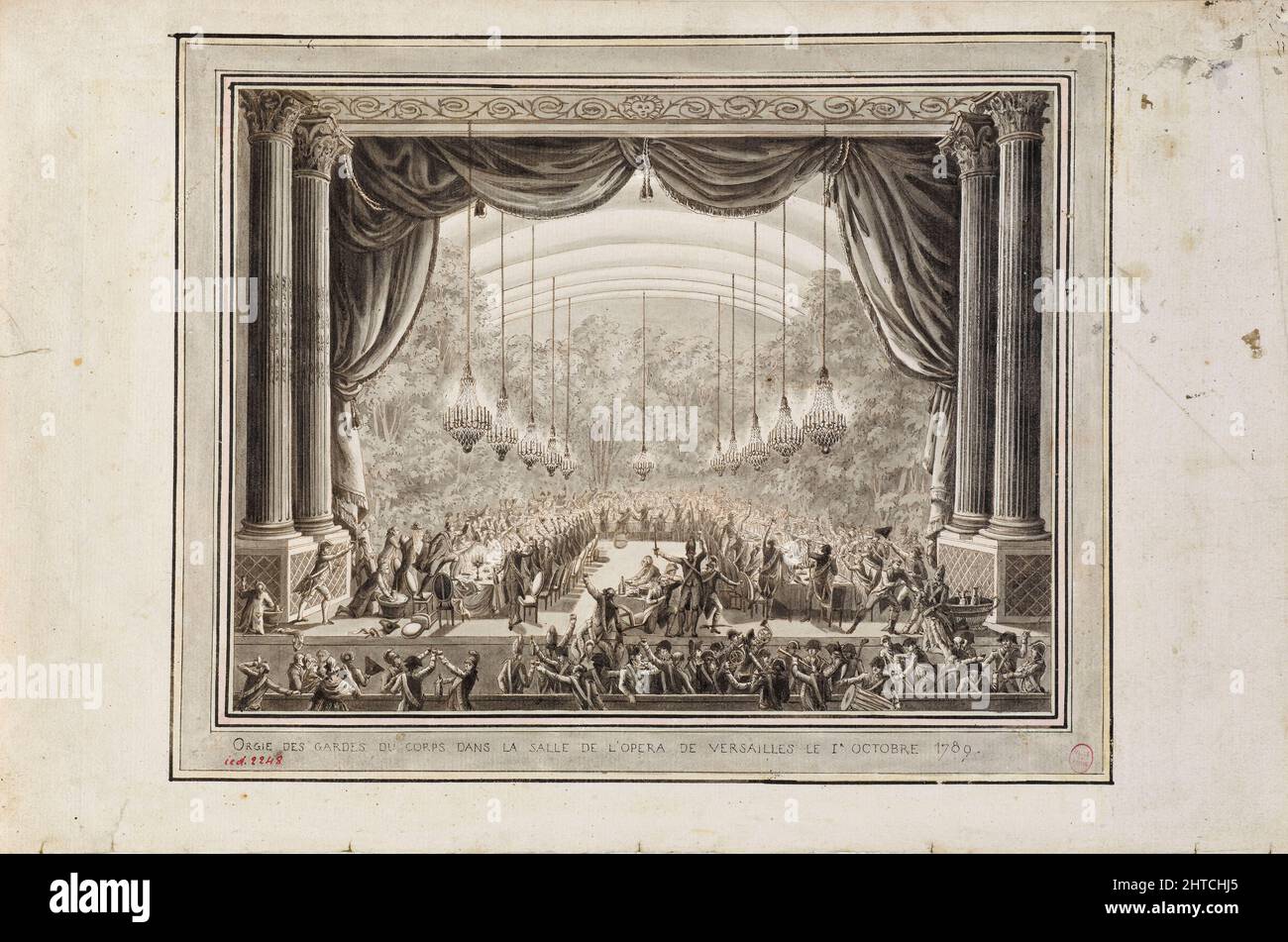 Banquet of the Garde du Corps in the Op&#xe9;ra Royal de Versailles, October 1, 1789, 1789. Found in the Collection of the Mus&#xe9;e Carnavalet, Paris. Stock Photo