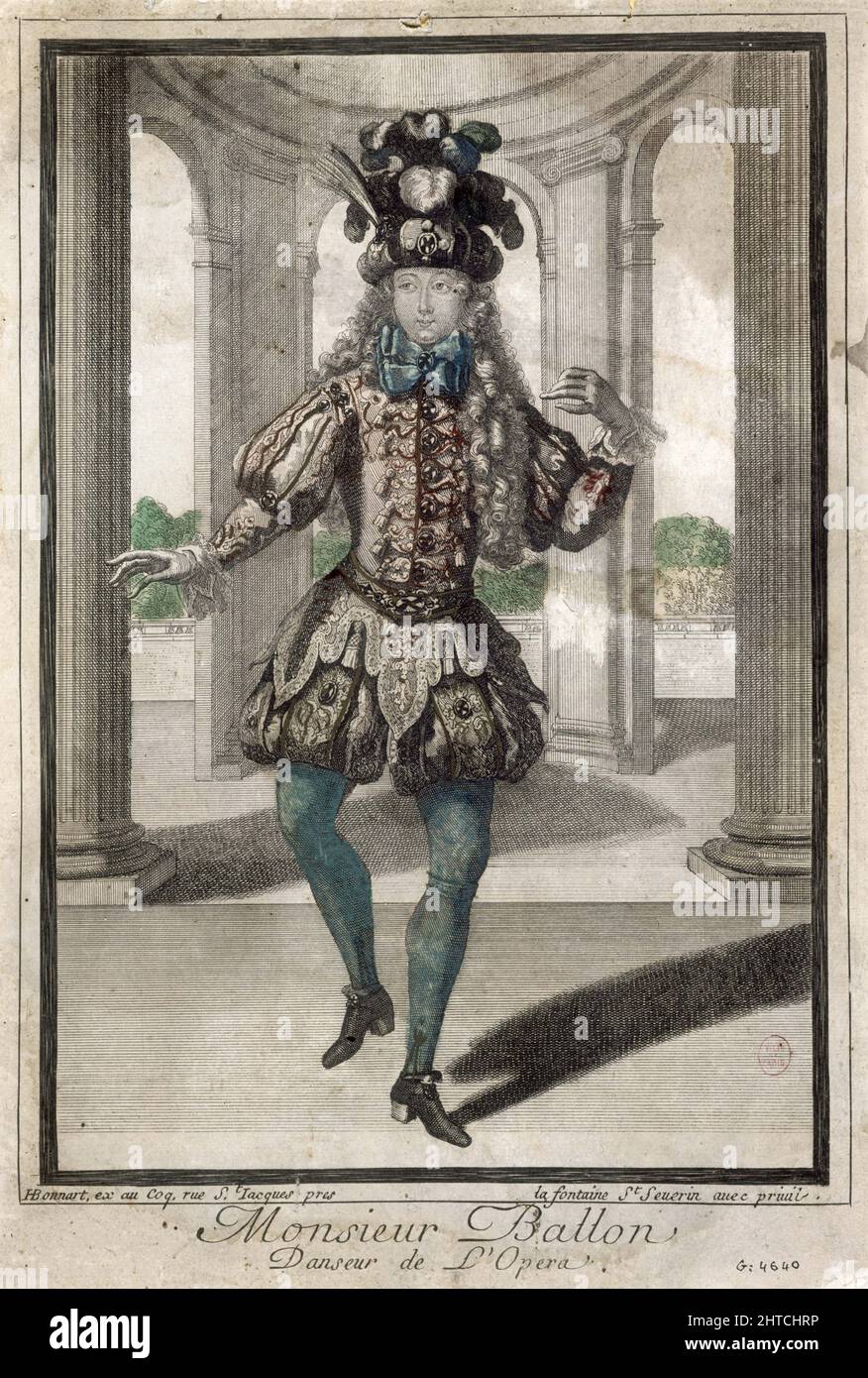 Portrait of the ballet dancer Claude Ballon (1671-1744), um 1700. Private Collection. Stock Photo