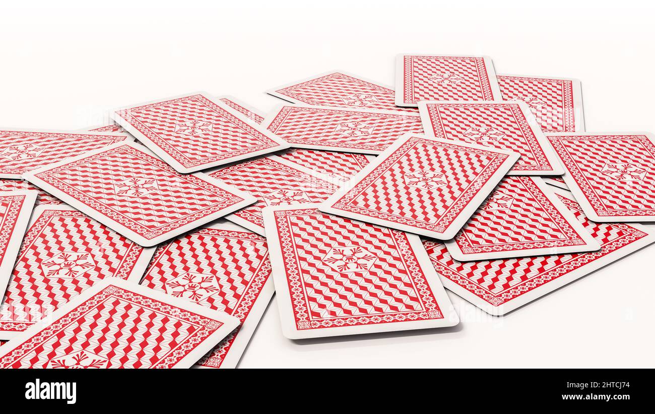 3D illustration of typical game cards on a white background Stock Photo ...
