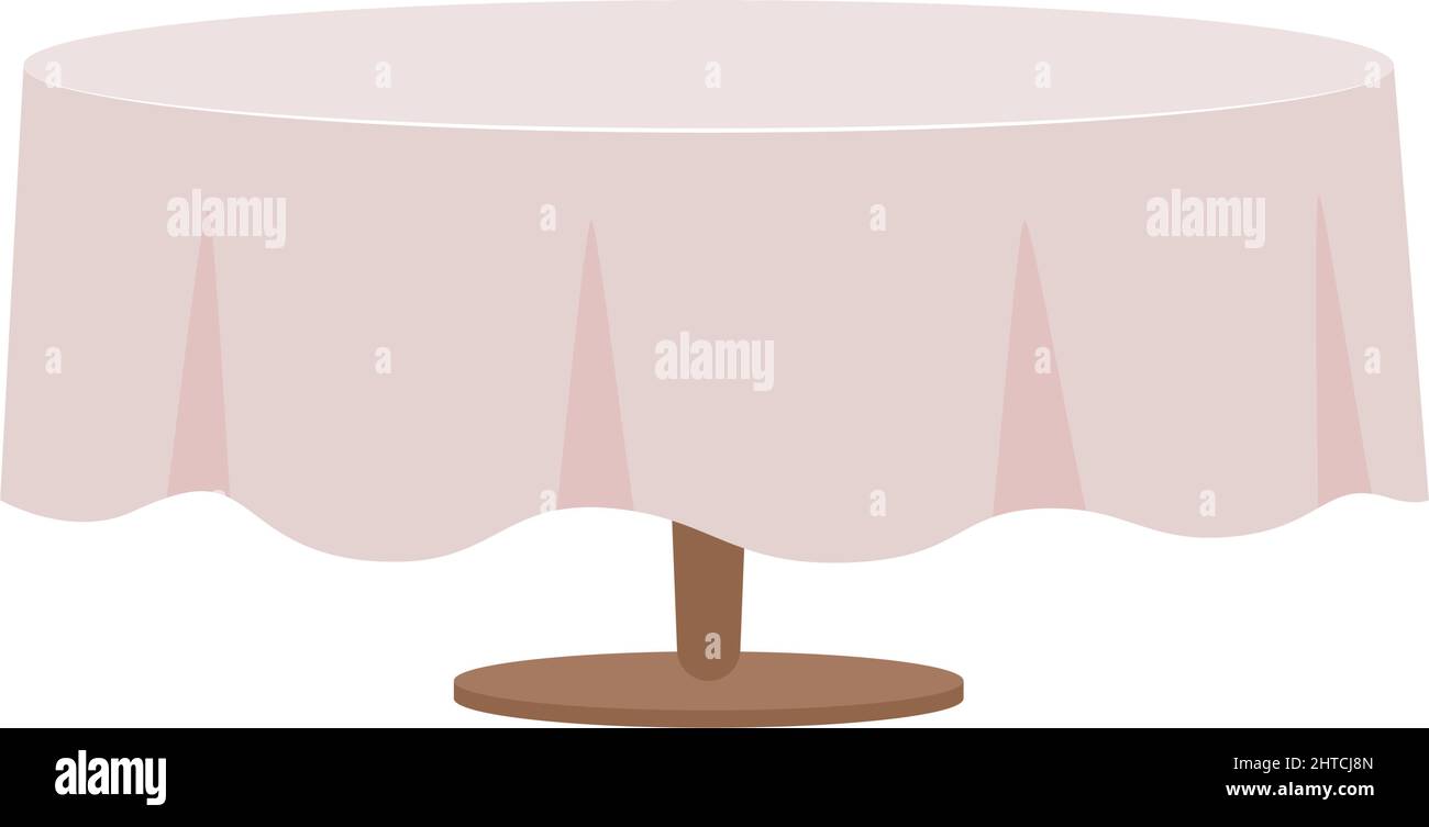 Table with white table cloth semi flat color vector object Stock Vector