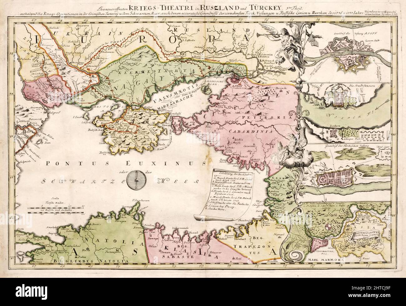 A military map depicting Russo-Turkish War of 1735-1739, 1737. Private Collection. Stock Photo
