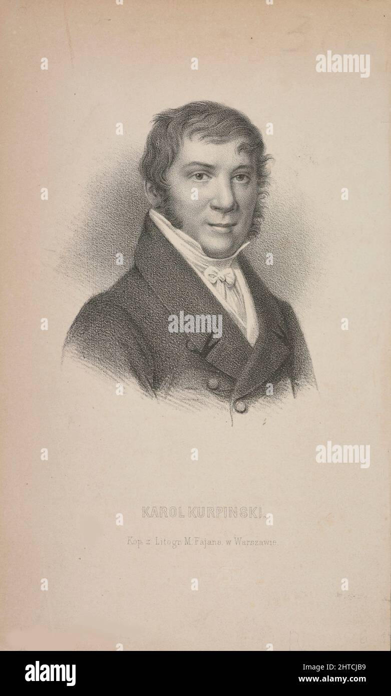 Portrait of the violinist and composer Karol Kurpinski (1785-1857). Private Collection. Stock Photo