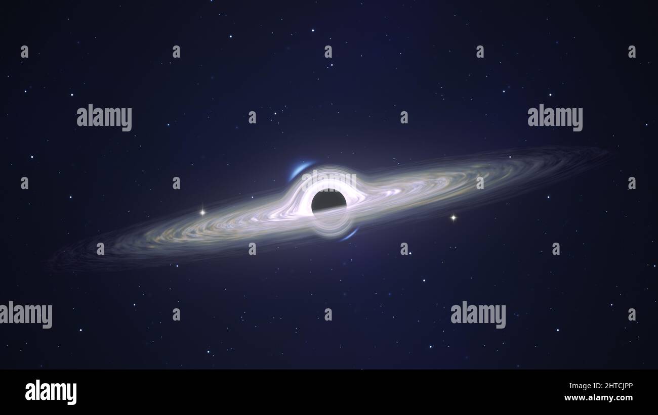 3D illustration of a black hole in the deep space Stock Photo - Alamy