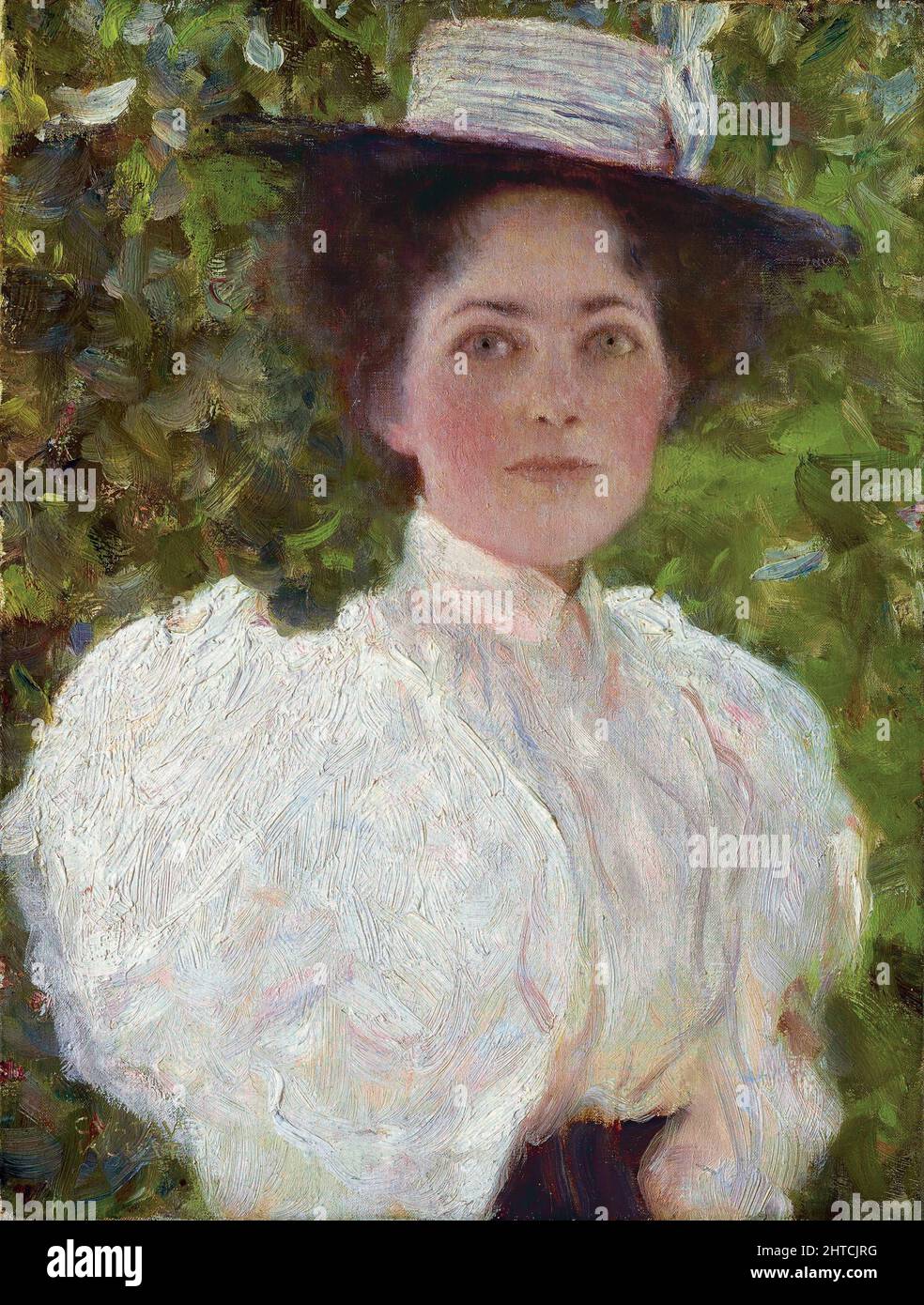 Girl in the Foliage, c. 1898. Found in the Collection of the &#xd6;sterreichische Galerie Belvedere, Vienna. Stock Photo
