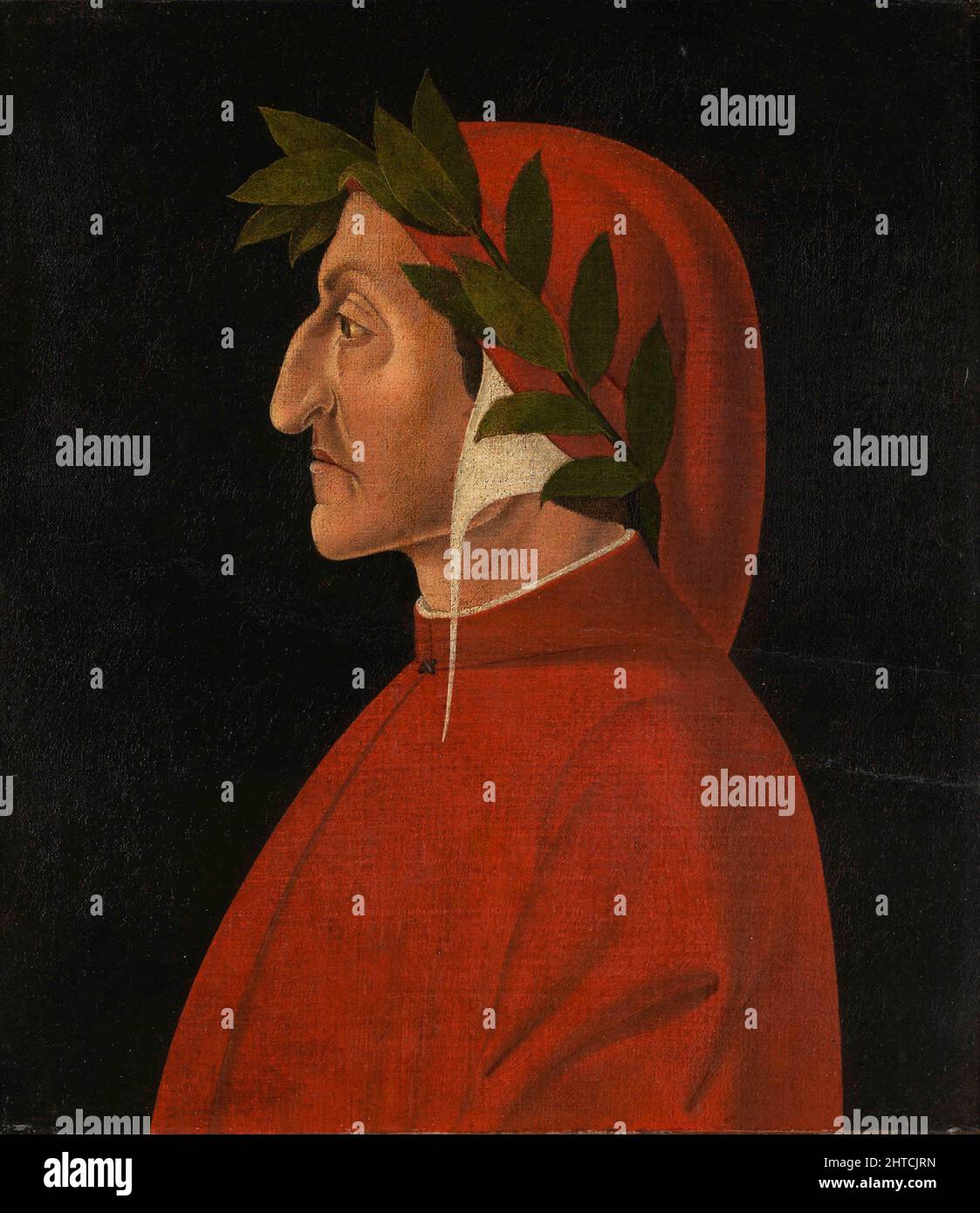 Portrait of Dante Alighieri (1265-1321), c. 1500. Found in the Collection of the Fondation Martin Bodmer. Stock Photo